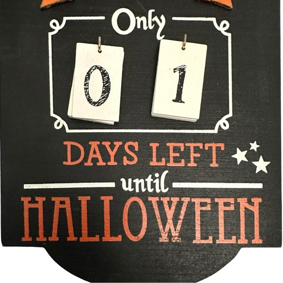🎃 Aparacor Countdown Calendar Sign 13.75”x8” Black Wood Halloween - Picture 3 of 6